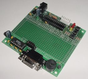 Rapid28iXL PIC prototyping board with RS232 serial interface